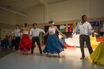 students dancing